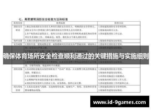 确保体育场所安全检查顺利通过的关键措施与实施细则